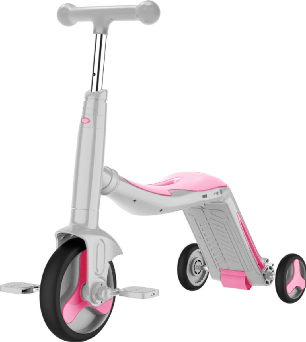 Roze Grijs 3-in-1 Fietsje | Ideaal als eerste loopfiets - fiets - step | Kinderfietsje | Kinderstep | Stepje | Kinderloopfiets